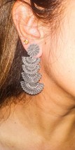 Oxidized Dangle 4 layers Fan shaped hangings earrings Gift For Her,Boho ... - $16.38 CAD