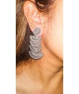 Oxidized Dangle 4 layers Fan shaped hangings earrings Gift For Her,Boho ... - $16.38 CAD