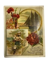 Lion Coffee Large Victorian Trade Card Woolson Spice Co Toledo Ohio Rose... - £9.56 GBP