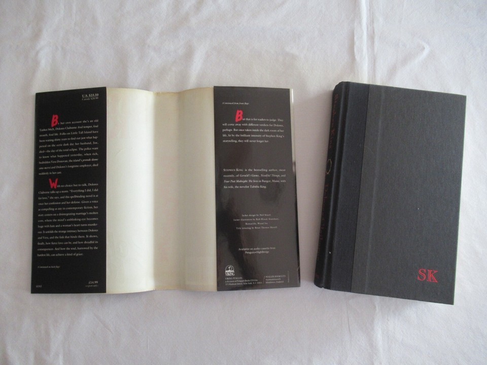 Dolores Claiborne STEPHEN KING Viking First Edition $23.50 HC Hardcover DJ Book Item image 4
