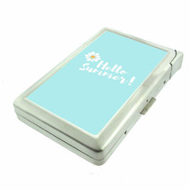 Hello Summer Em1 100&#39;s Size Cigarette Case with Built in Lighter Metal Wallet - £17.37 GBP