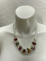 Beautiful Hand Beaded Barrel Closure Necklace Estate Jewelry Find KG JD - $9.89