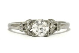 Vintage Engagement Ring 1.80Ct Round Cut Moissanite Solid 14k White Gold... - $274.81
