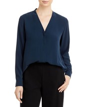Eileen Fisher Women&#39;s Silk V-Neck Blouse Blue XS B4HP NO TAGS $278 - $79.95
