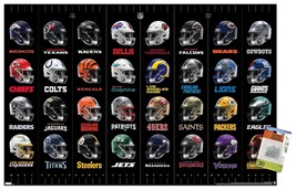 Trends International NFL League - Helmets 24 Wall Poster with Push Pins,... - $27.70