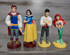 4 Vintage Disney PVC Figurines Ariel Eric Snow White Prince Charming 2.75&quot; - £5.26 GBP