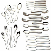 Lenox Stratton 65 PC Flatware Set Service For 12 Stainless Steel 18/10 G... - £183.29 GBP