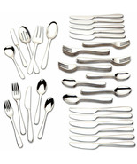 Lenox Stratton 65 PC Flatware Set Service For 12 Stainless Steel 18/10 G... - £182.56 GBP