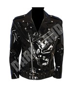 Men's Glossy Black PVC Vinyl Biker Jacket – EMO Style Motorcycle Party Wear - $167.00