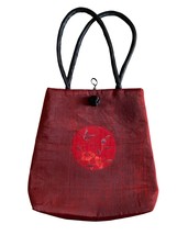 Pretty Embroidered Butterfly Flower Purse Red Organza Black Chinese Knot... - £14.25 GBP