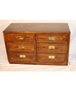 Henredon Campaigner Small Size Dresser Credenza Brass Drop Pulls - $1,484.01