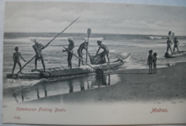 Vintage post card of “Catamaran Fishing Boats, Madras. #7126”, era 1900’... - £15.98 GBP