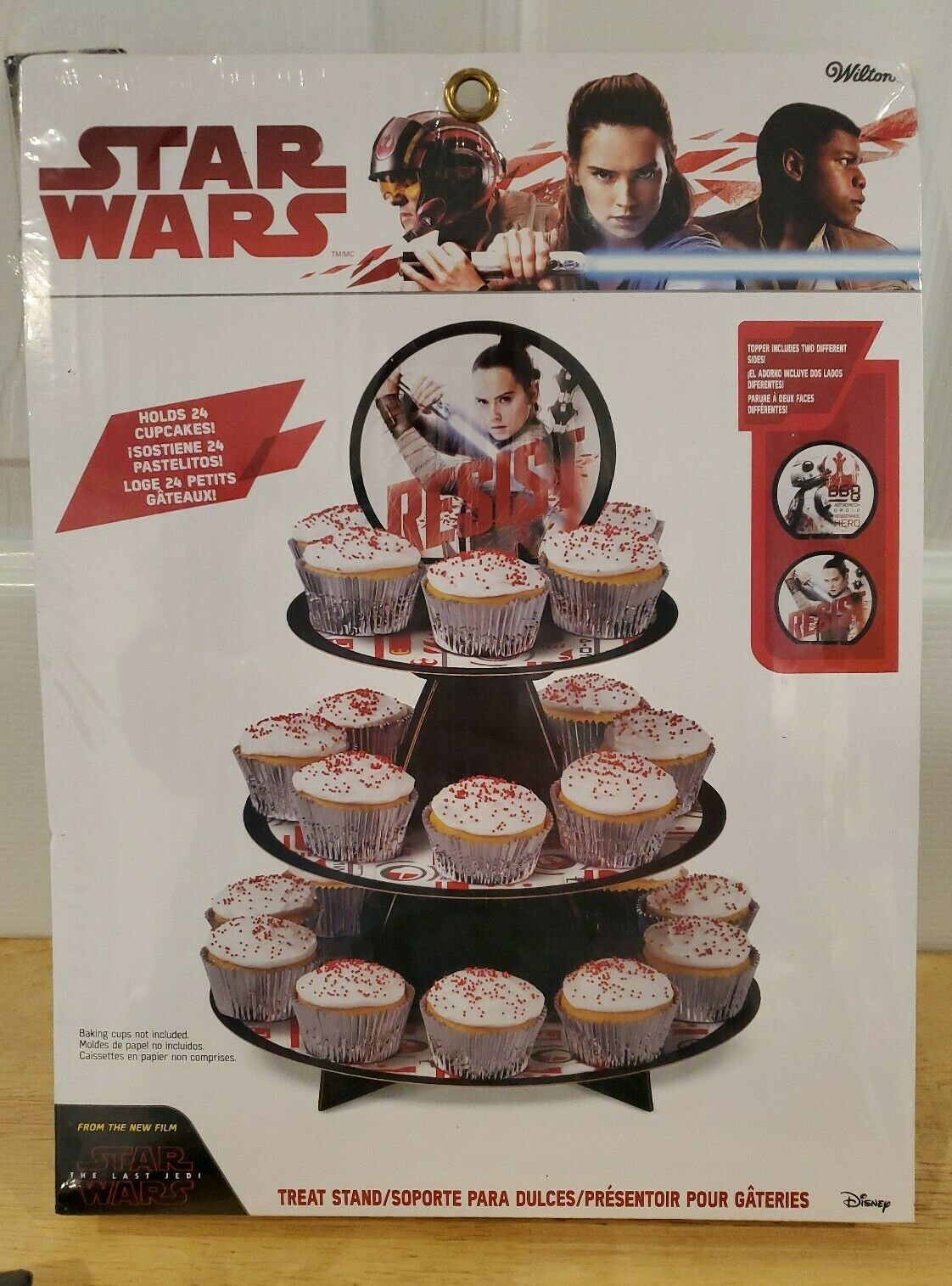 WILTON-3-Tier Cupcake/Treat  Stand: Star Wars The Last Jedi - Resist - NEW! - £7.65 GBP