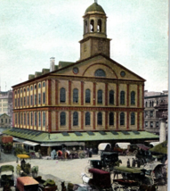 Faneuil Hall Postcard Vintage Boston Massachusetts - £9.36 GBP