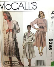 McCalls Sewing Pattern 9385 Misses Jacket Blouse Skirt Size 10 - £6.92 GBP