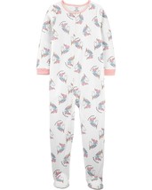 Carters Fleece Footed Pajama Blanket Sleeper Size 14 Girl Unicorn Rainbo... - $524.64 MXN