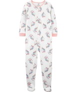 Carters Fleece Footed Pajama Blanket Sleeper Size 14 Girl Unicorn Rainbo... - $524.64 MXN