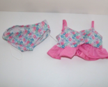 Build A Bear 2 Piece Bathing Suit Tankini Floral Design Pink Ruffle Pre-... - £14.30 GBP