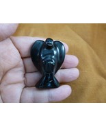 (Y-ANG-100) Black Onyx Guardian Angel Gemstone gem figurine I love my an... - $46.17 CAD