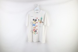 Vintage 90s Disney Mens Large Distressed Spell Out Florida T-Shirt White USA - £31.11 GBP