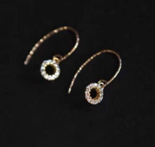 14K Gold Mini Hoop Hook Earrings  - S925 Silver, fine, trendy, feminine, gift - £30.03 GBP