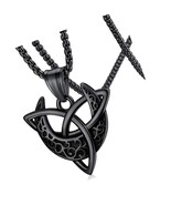 FaithHeart Triple Moon Goddess Necklace Stainless Steel/18K - £46.84 GBP