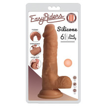 Curve Toys Easy Riders 6 in. Dual Density Silicone Dildo with Balls &amp; Suction Cu - £35.24 GBP
