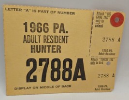VTG 1966 PENNA Pennsylvania HUNTER RESIDENT Cardboard Hunting License Co... - $7.80