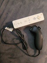 OEM Nintendo Wii Remote White Controller (untested) Black Nunchuck Great Shape - £10.76 GBP