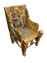 Handmade, Antique Carving Wooden Chair, King TUT ANKH AMON, Pharaonic Wo... - $826.65
