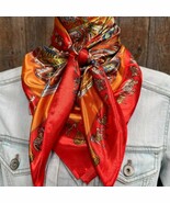 Red and Orange Safari Printed Western Southwestern Wild Rag Scarf Accent - €24,57 EUR