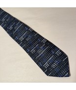 Vintage City Streets Tie Necktie Blue Geometric Artsy  Polyester USA Crosby - $267.12 MXN
