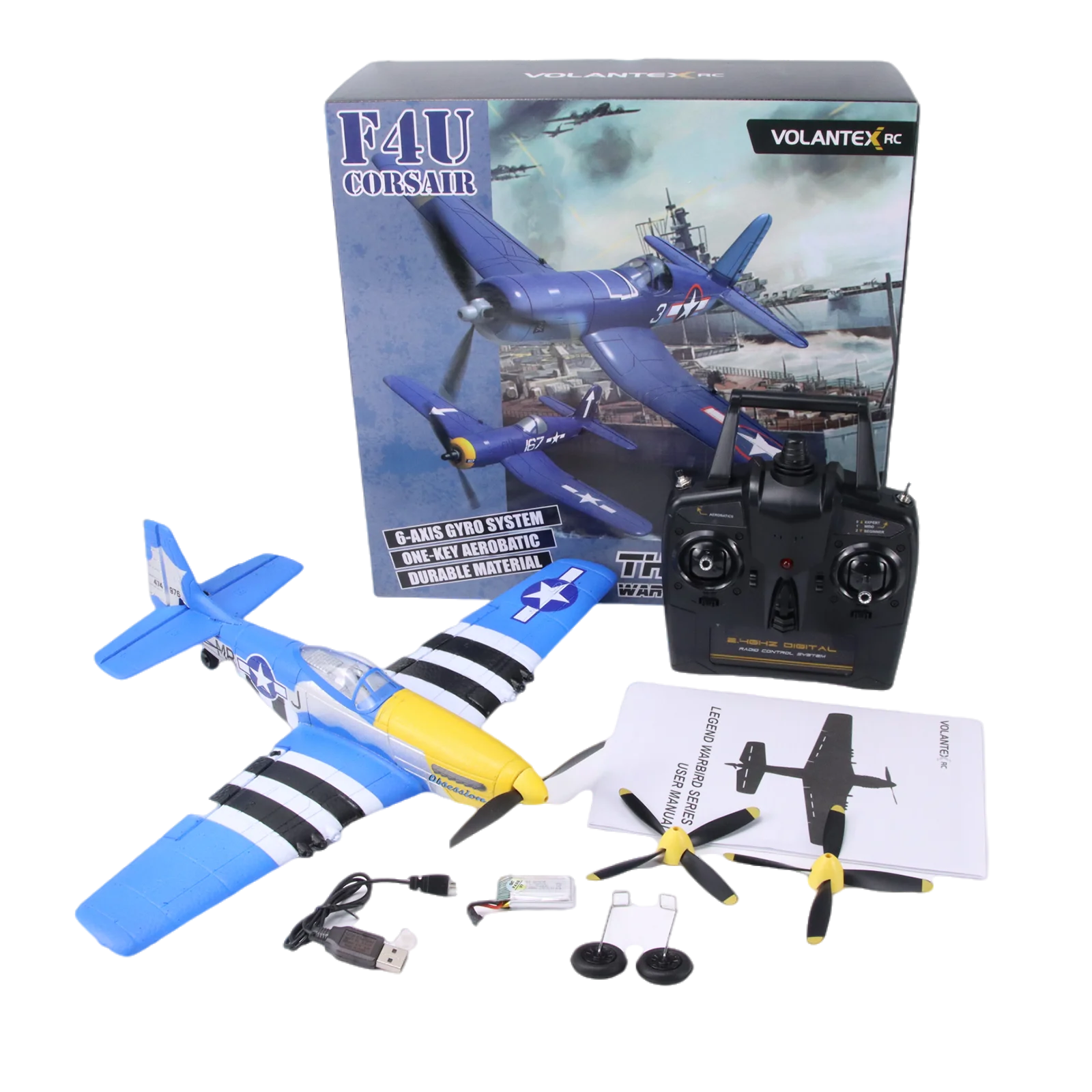2023 New Rc Glider 2.4G 4CH 6-Axis EPP 400mm P51D Mustang Airplane model One-key - £119.80 GBP