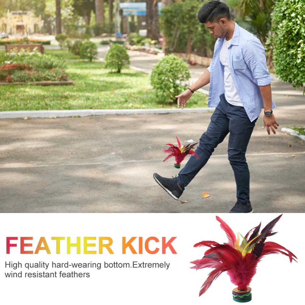 Sporting 1-6pcs 20cm Feather Jianzi Colorful Feathers Shuttle Portable Foot Kick - £23.45 GBP