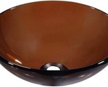 Brown Round Tempered Glass Vessel Sink From Dawn. - $137.94