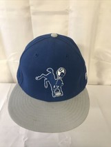 Indianapolis Colts New Era 59Fifty NFL Fitted Baseball Cap Blue&amp; Gray Sz 7 5/8 - £15.88 GBP