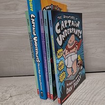 Lot of 5 Captain Underpants Books by Dav Pilkey #1-5 Set Paperback Pre-owned - £11.79 GBP
