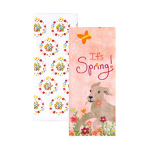 NEW Floral Spring Puppy Dogs Kitchen Towels Set of Two 15 x 26 inches co... - £8.73 GBP