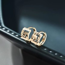 10ct Solid Gold Double G Buckle Huggie Hoops Earrings, stylish, 9k, unisex, gift - £129.01 GBP