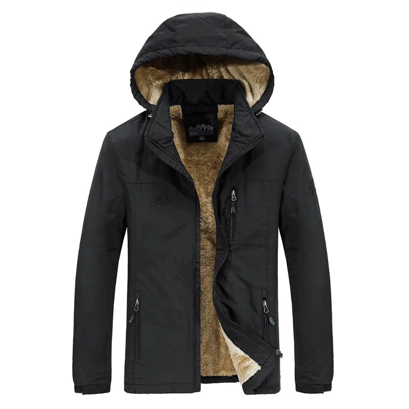 Men&#39;s Casual  Winter Jacket Men&#39;s Fleece and Thick Youth Outdoor Waterproof Wind - £347.50 GBP
