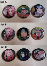 New NARUTO Sakuke Sasuke 40mm Anime Manga Can Metal Badge Pins 3 pcs Set - £12.74 GBP