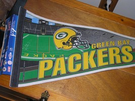 WinCraft Green Bay Packers Football Edition #3 Large Felt Banner Flag Pennant - $7.69