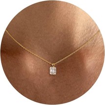 Diamond Pendant Necklace for Women Dainty Gold Layered Necklaces 14k Gold Plated - £25.29 GBP