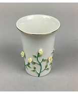 Vintage Climbing Yellow Rose Ceramic Cup / Wide Mouthed Vase - 4”H - £11.68 GBP