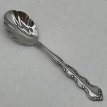 Oneida Silver Deluxe Mozart Sugar Shell Spoon Stainless 6" Glossy Scalloped - $3.32