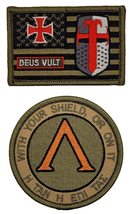 with Your Shield or on it Deus Vult USA Flag Templar Knight Patch (2PC Bundle -H - £11.00 GBP