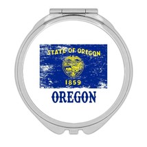 Oregon : Gift Compact Mirror Flag Distressed Souvenir State USA Christmas Cowork - £10.38 GBP