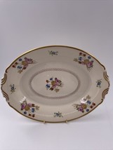 Coventry by Syracuse 12&quot; Oval Serving Platter Old Ivory Multi-Color Flower GOLD  - £31.25 GBP