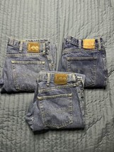 Lee Jeans Relaxed Fit Denim Lot Of 3 Men’s 34x32 Blue - $39.60