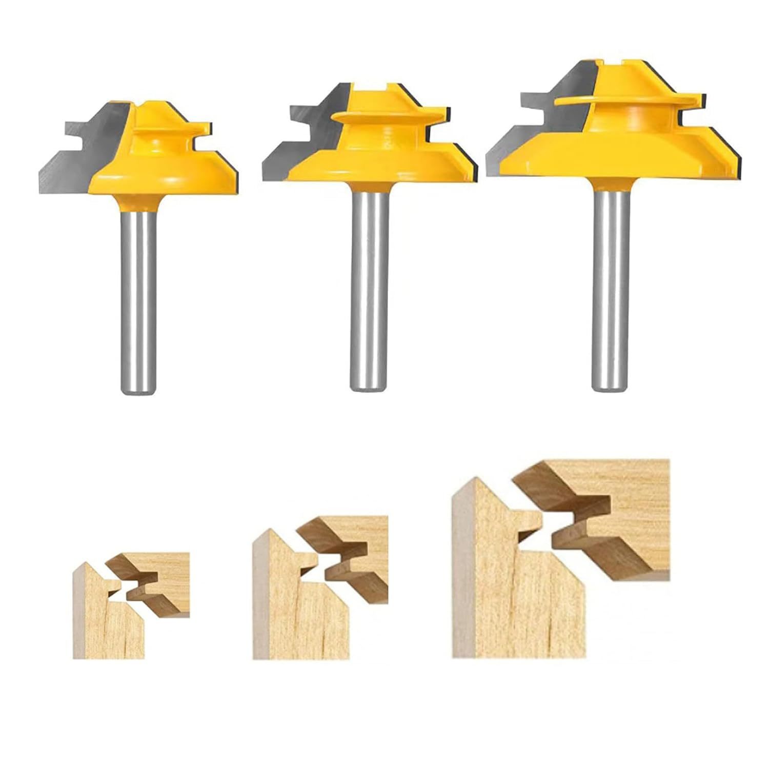 1/4 Inch Shank Router Bit，45 Degree Lock Miter Router Bit , For, 3Pcs 1/... - $26.87
